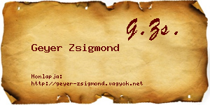 Geyer Zsigmond névjegykártya